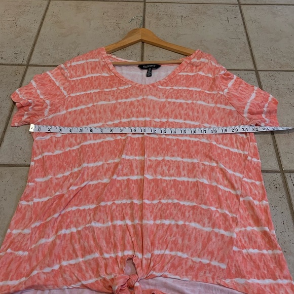 Ellen Tracy Tie-Front Tie-Dye T-Shirt 1X - Picture 2 of 8